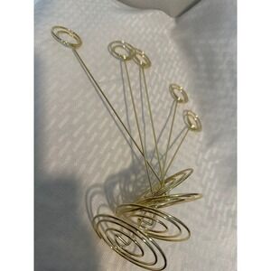 5 Gold Wire sign/ Place Holders Spiral Base Table Number Stands Wedding Decor